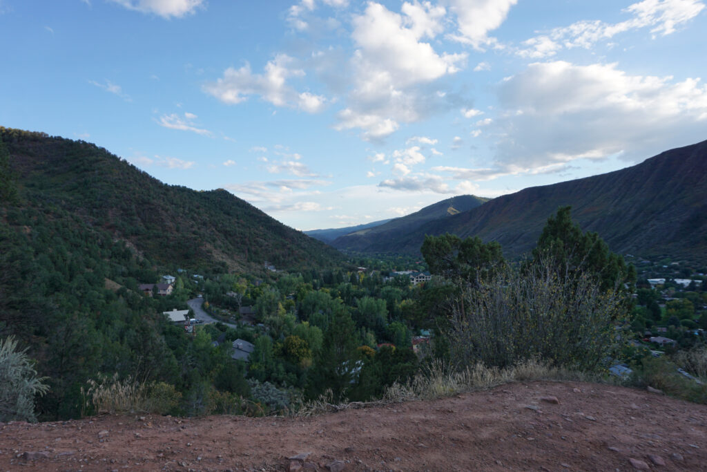 A mountainous landscape overlooking Glenwood Springs