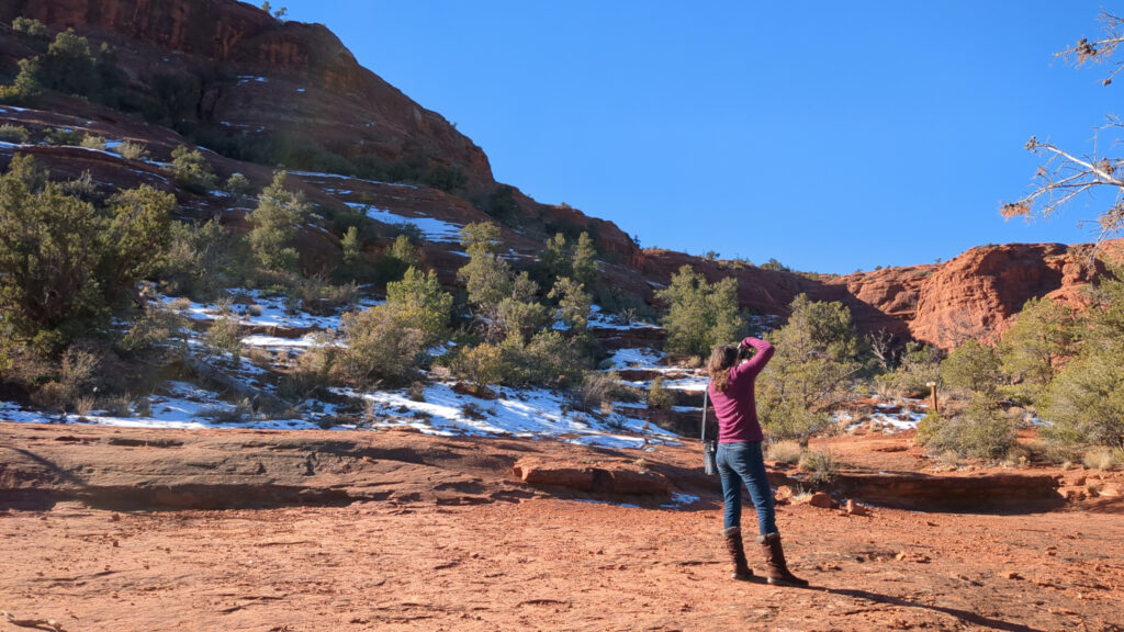 A photo of Amy taking a photo in Arizona