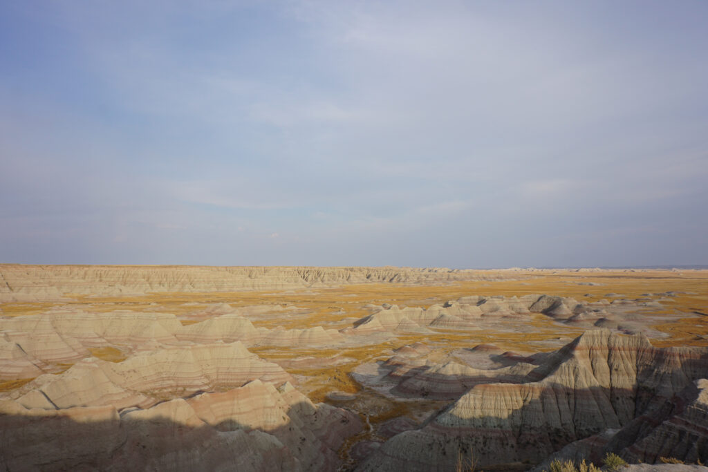 Badlands National Park landscape stretching for miles